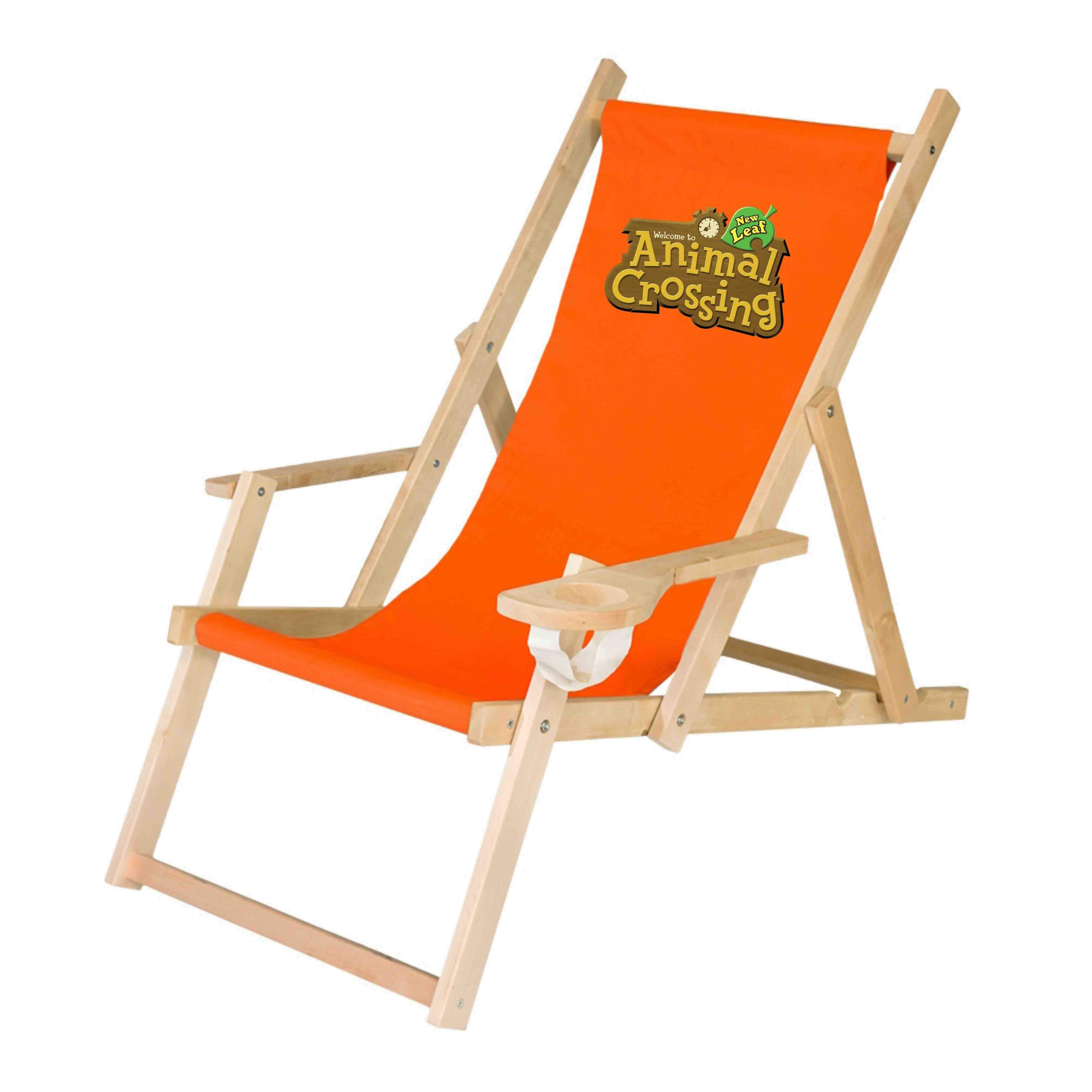 Leżak reklamowy z nadrukiem FULL KOLOR z podłokietnikami i z uchwytem na napój