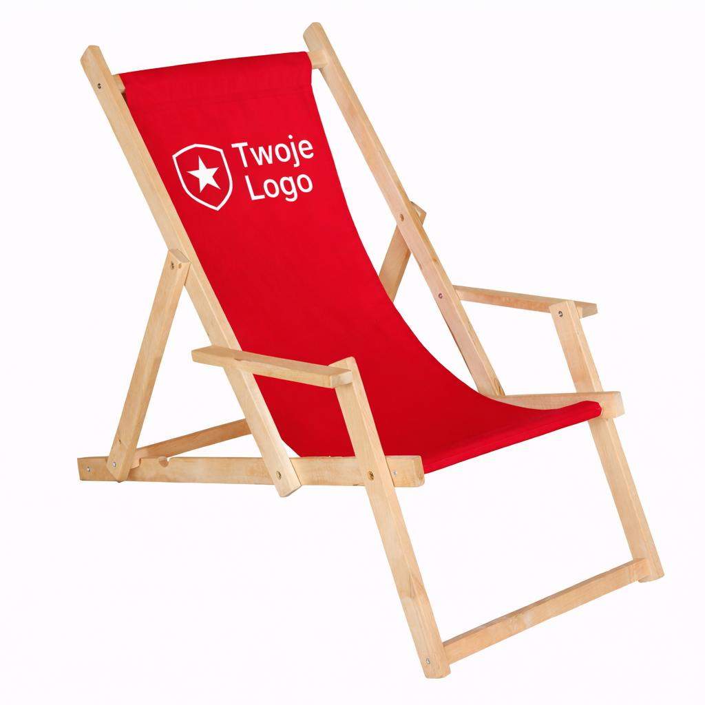 Leżak reklamowy z nadrukiem FULL KOLOR z podłokietnikami