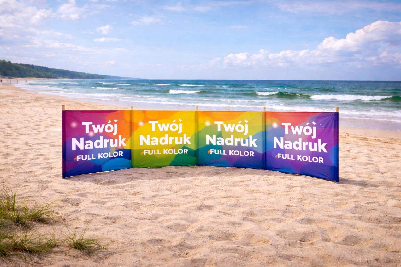 Parawan reklamowy z nadrukiem full kolor 4 panele